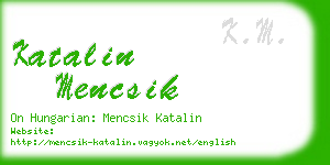 katalin mencsik business card